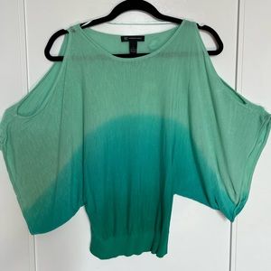 Green shirt, light sweater, INC, Size Small.